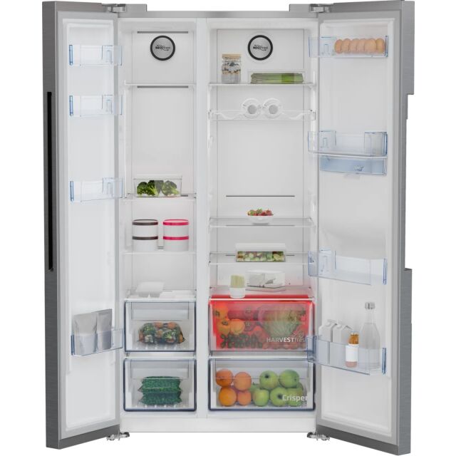 Beko ASD2442VPS Harvestfresh™ Non-Plumbed Frost Free American Fridge Freezer - Stainless Steel Effec