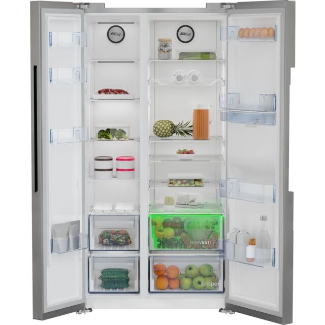 Beko ASD2542VX Harvestfresh™ Non-Plumbed Frost Free American Fridge Freezer - Stainless Steel