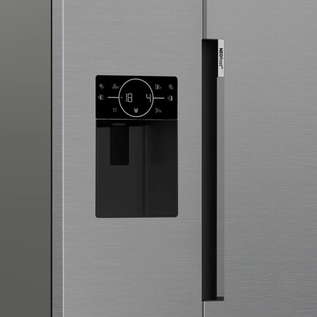 Beko ASP352VPX Harvestfresh™ Plumbed Frost Free American Fridge Freezer - Brushed Steel