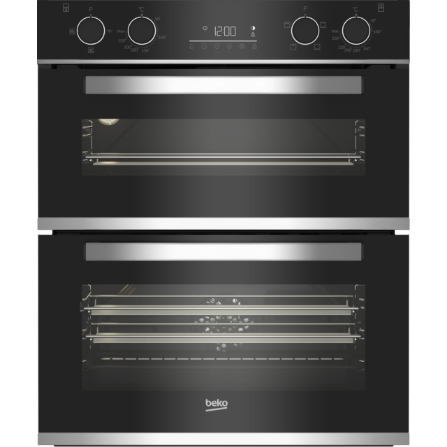 Beko bPRO 500 BBXTF25300X Built Under Electric Double Oven - Black 