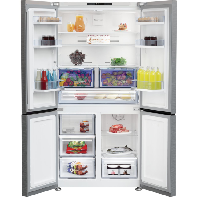 Beko GN446224VPS Frost Free American Fridge Freezer - Stainless Steel Effect 