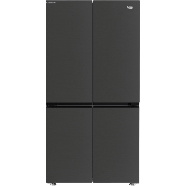 Beko GN446224VPZ Frost Free American Fridge Freezer - Black Steel 