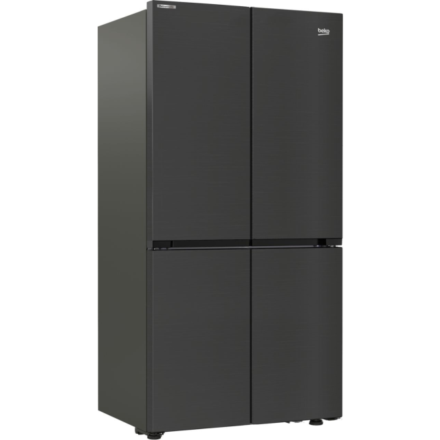 Beko GN446224VPZ Frost Free American Fridge Freezer - Black Steel 