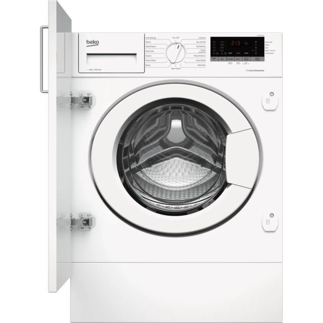 Beko WTIK76151F Recycledtub™ Integrated 7Kg Washing Machine With 1600 Rpm - White