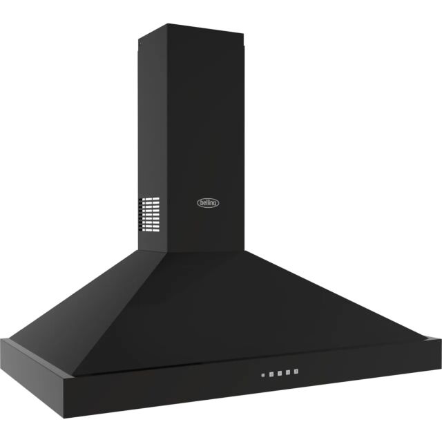 Belling 444411671 FARMHOUSE CHIM 90PYR BLK Chimney Cooker Hood - Black