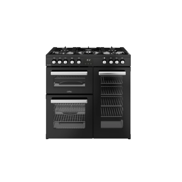 Belling 444411793 COOKCENTRE 90DF BLK 444411793 Belling Cookcentre 90Df 90Cm Dual Fuel Range Cooker 