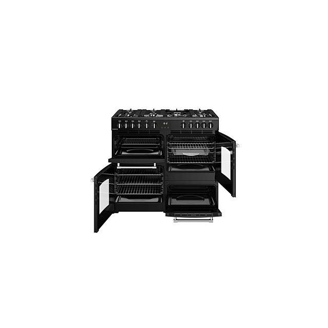 Belling 444411829 FARMHOUSE 100DF BLK 444411829 Farmhouse 100Df 100Cm Dual Fuel Range Cooker - Black