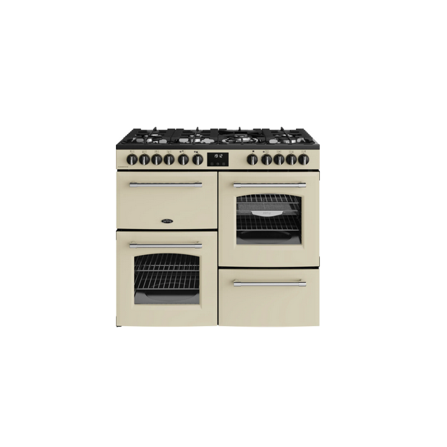 Belling 444411830 FARMHOUSE 100DF CRM 444411830 Farmhouse 100Df 100Cm Dual Fuel Range Cooker - Cream