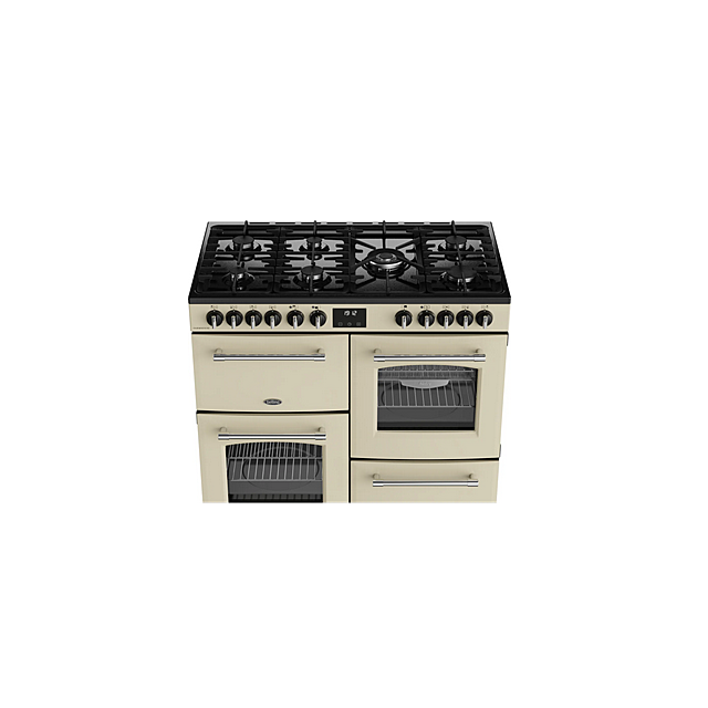 Belling 444411830 FARMHOUSE 100DF CRM 444411830 Farmhouse 100Df 100Cm Dual Fuel Range Cooker - Cream