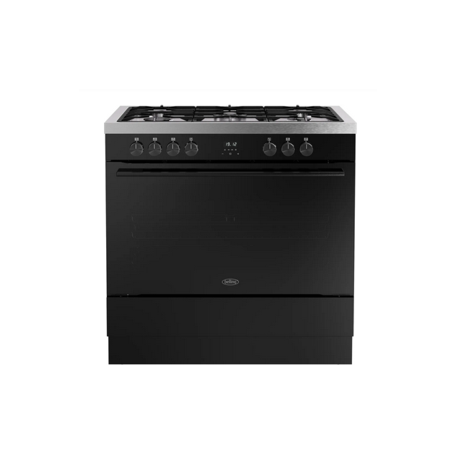 Belling 444412039 RCA VISION SGL 90DF BLK 444412039 90Cm Dual Fuel Range Cooker With Gas Hob
