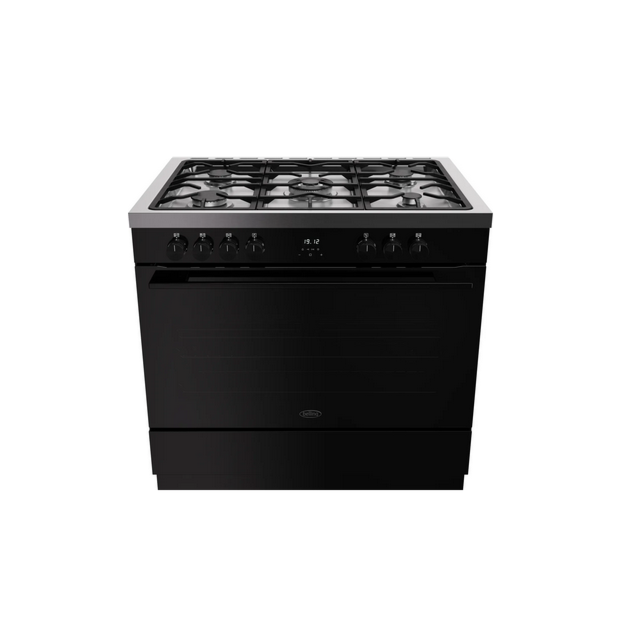 Belling 444412039 RCA VISION SGL 90DF BLK 444412039 90Cm Dual Fuel Range Cooker With Gas Hob