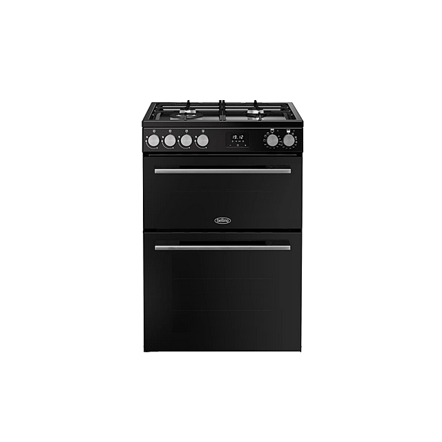 Belling 444412048 FSA VISION 60DF BSS 444412048 60Cm Dual Fuel Double Oven In Black With Stainess Ha