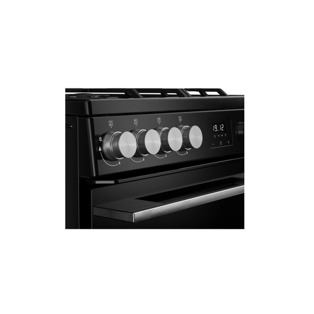 Belling 444412048 FSA VISION 60DF BSS 444412048 60Cm Dual Fuel Double Oven In Black With Stainess Ha