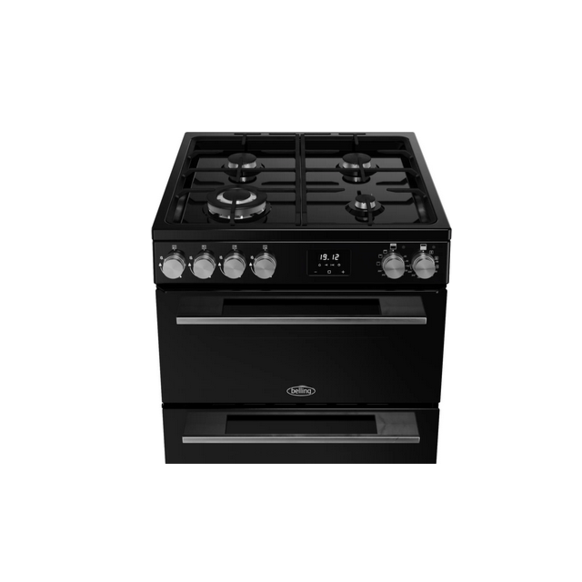 Belling 444412048 FSA VISION 60DF BSS 444412048 60Cm Dual Fuel Double Oven In Black With Stainess Ha