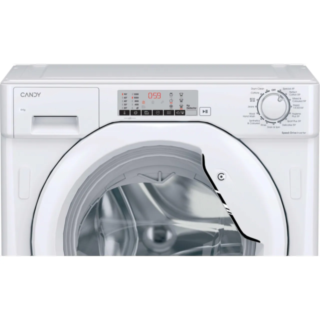 Candy CBW28D4WM5J-80 Integrated 8Kg Washing Machine With 1200 Rpm - White