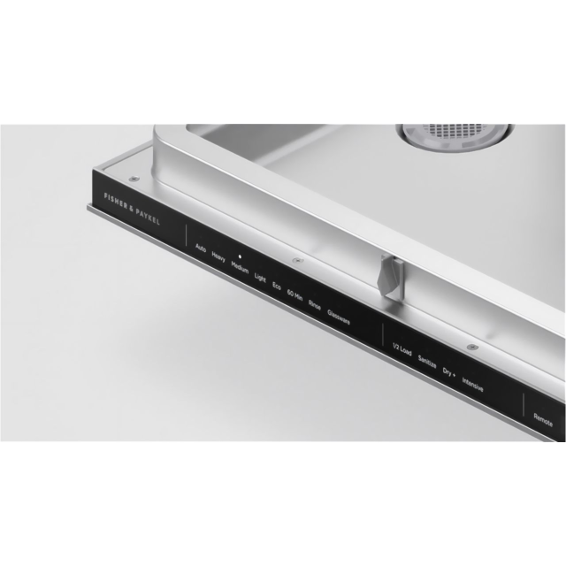 Fisher & Paykel Series 9 DW60UT4HI2 Wifi Connected Fully Integrated Standard Dishwasher - Silver Control Panel 