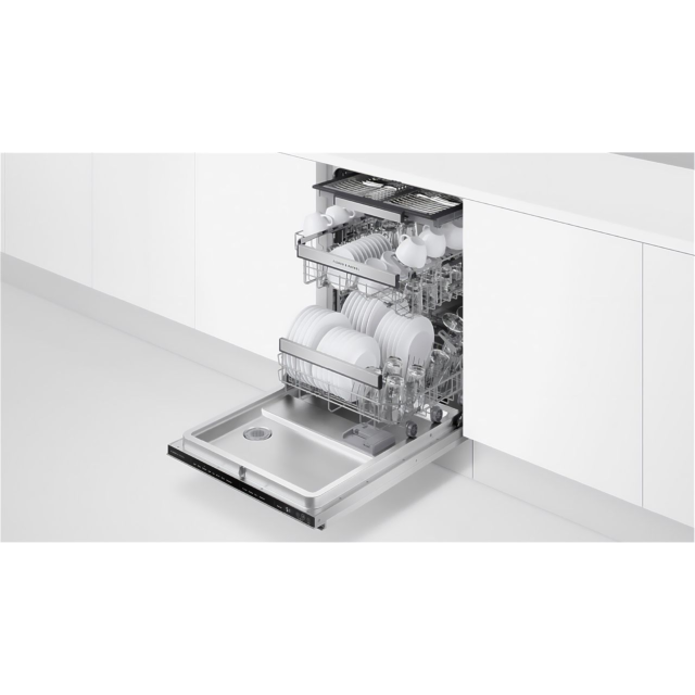 Fisher & Paykel Series 9 DW60UT4HI2 Wifi Connected Fully Integrated Standard Dishwasher - Silver Control Panel 