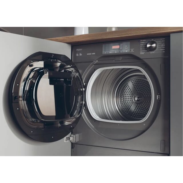Haier HDB4H7A2TBERX80 Series 4 Integrated 7Kg Heat Pump Tumble Dryer - Anthracite