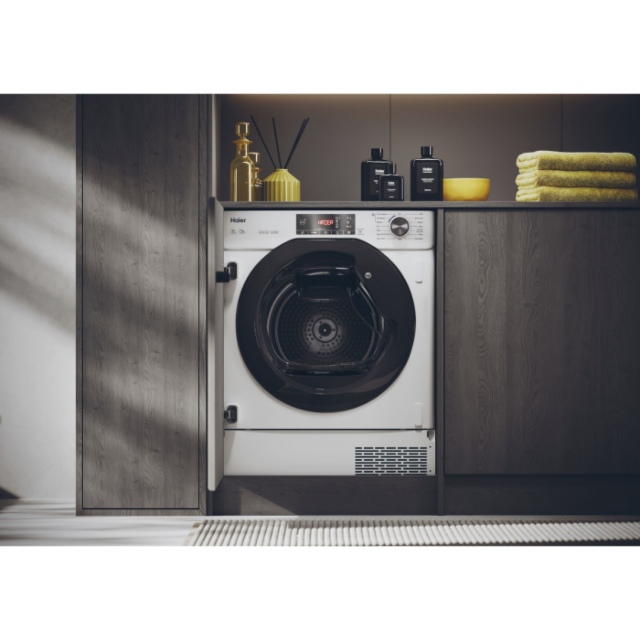 Haier HDBIH7A2TBEX Haier Series 4 Hdbih7a2tbex Integrated 7Kg Heat Pump Tumble Dryer - White - A++ R