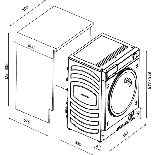 Haier HWDB10B14858U1UK Series 8 HWDB10B14858U1UK Wifi Connected Integrated 10Kg / 6Kg Washer Dryer w