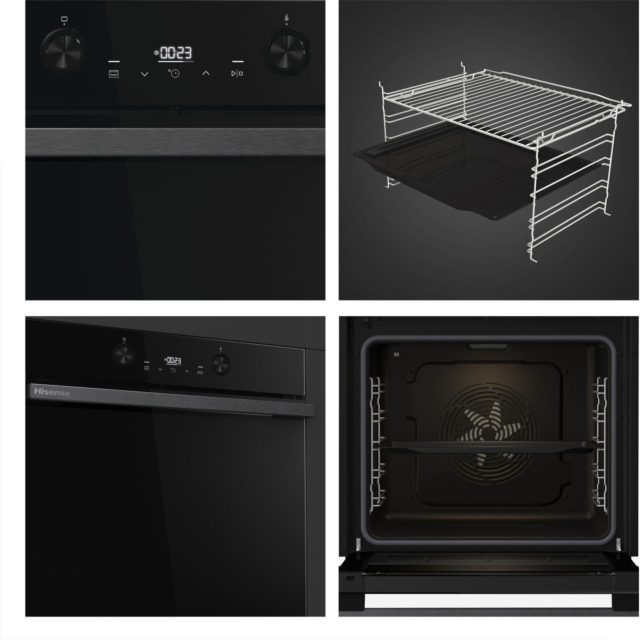 Hisense Hi4 BlackLine BI64221PDBG Built In Electric Single Oven and Pyrolytic Cleaning - Black 