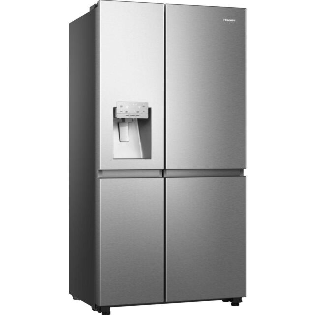 Hisense Pureflat Infinite RS818N4TIC Wifi Connected Non-Plumbed Total No Frost American Fridge Freezer - Stainless Steel 