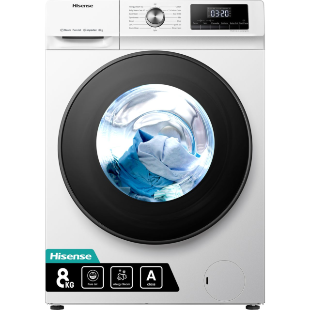 Hisense 3 Series WFQA8014EVJM 8kg Washing Machine with 1400 rpm - White 