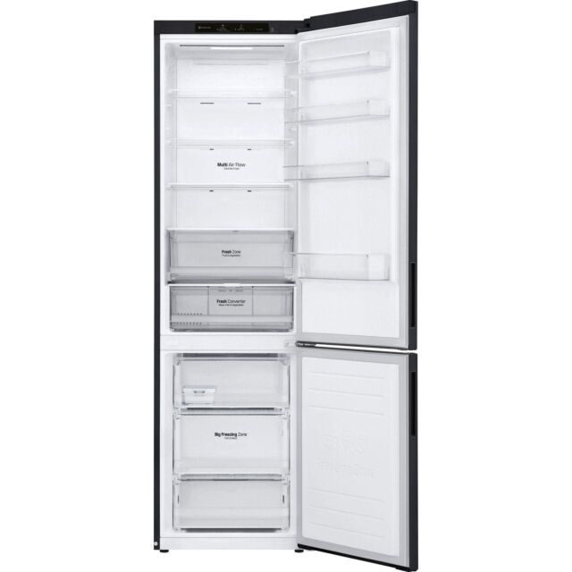 LG NatureFRESH™ GBP62MCNAC 70/30 Frost Free Fridge Freezer - Black 