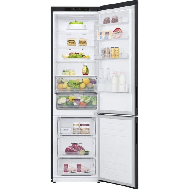 LG NatureFRESH™ GBP62MCNAC 70/30 Frost Free Fridge Freezer - Black 