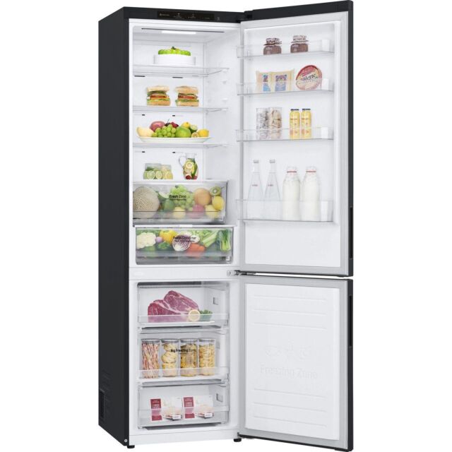 LG NatureFRESH™ GBP62MCNAC 70/30 Frost Free Fridge Freezer - Black 