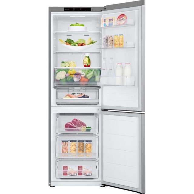 LG NatureFRESH™ GBV3100DPY 60/40 Frost Free Fridge Freezer - Prime Silver 