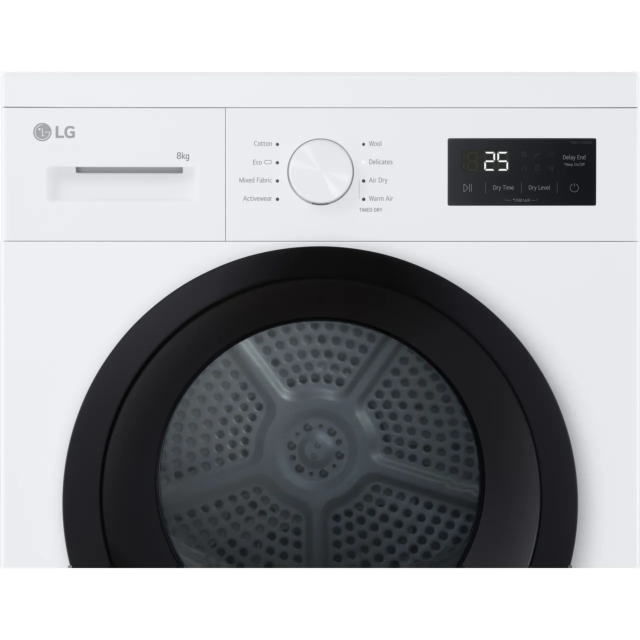 Lg RHA1008NWK A10 Series RHA1008NWK 8Kg Heat Pump Tumble Dryer - White