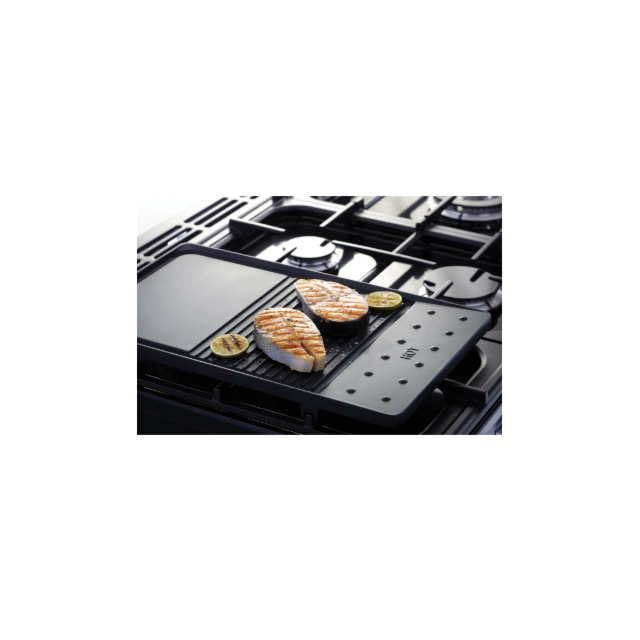 Rangemaster Classic CL100DFPGBL/CM1 100cm wide Dual Fuel Range Cooker with Gas Hob - Black / Chrome