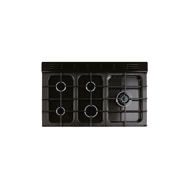 Rangemaster Classic CL100DFPPCR/CM1 100cm wide Dual Fuel Range Cooker with Gas Hob - Pale Cream / Chrome