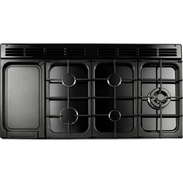 Rangemaster Classic Deluxe CLDLB110DFPSLT/CM1 110cm wide Dual Fuel Range Cooker with Gas Hob - Slate / Chrome