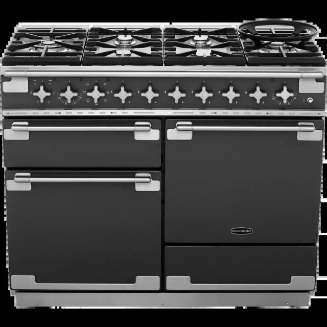 Rangemaster Elise ELS110DFFSL 110cm wide Dual Fuel Range Cooker with Gas Hob - Slate