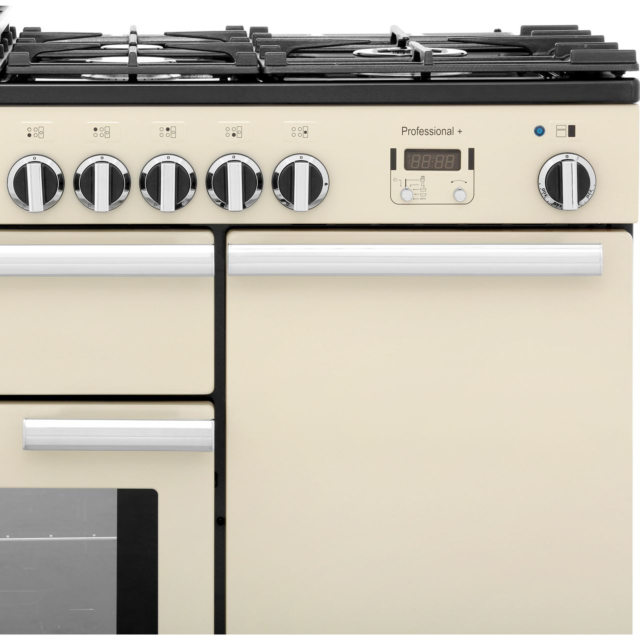Rangemaster Professional Plus PROP100DFFCR/C 100cm wide Dual Fuel Range Cooker with Gas Hob - Cream