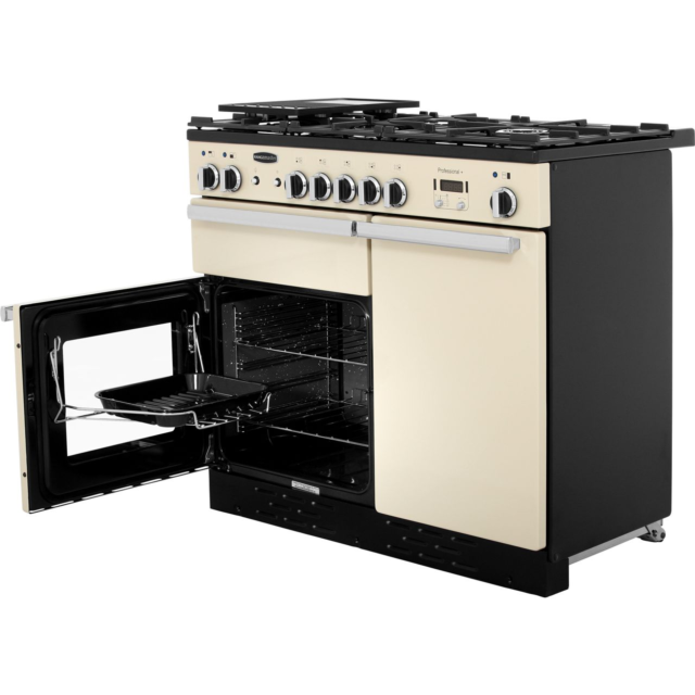 Rangemaster Professional Plus PROP100DFFCR/C 100cm wide Dual Fuel Range Cooker with Gas Hob - Cream