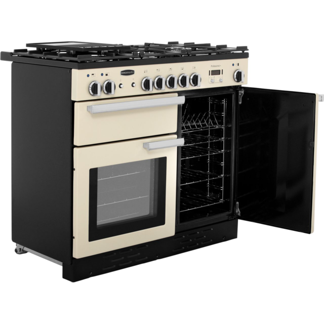 Rangemaster Professional Plus PROP100DFFCR/C 100cm wide Dual Fuel Range Cooker with Gas Hob - Cream