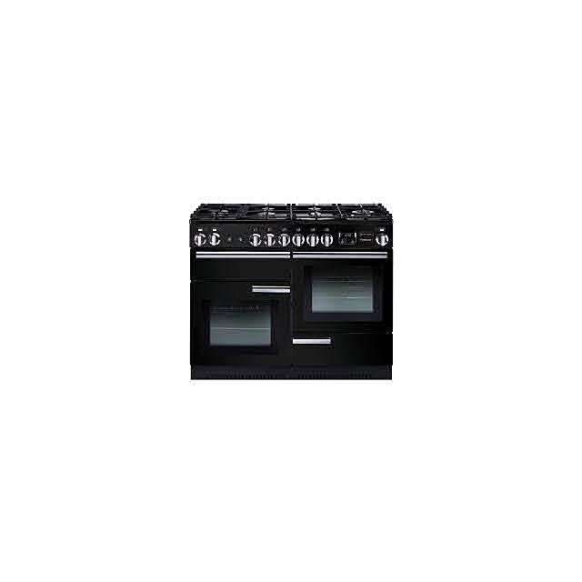 Rangemaster Professional Plus PROP110DFFGB/C 110cm wide Dual Fuel Range Cooker with Gas Hob - Black / Chrome