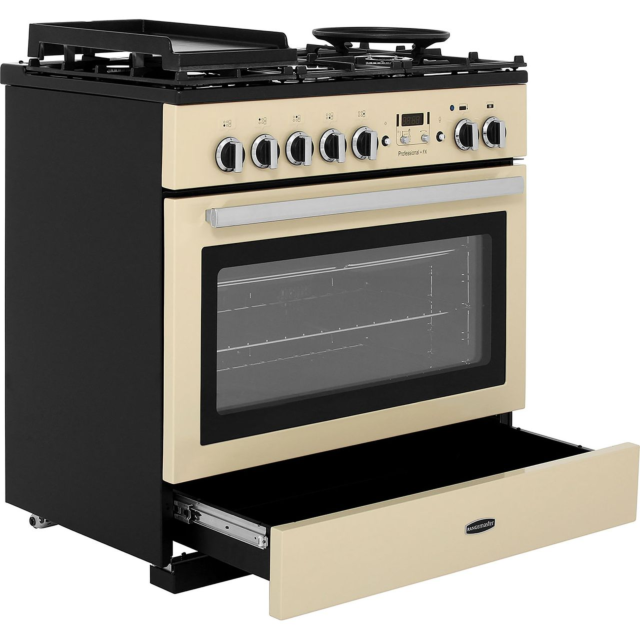 Rangemaster Professional Plus FX PROP90FXDFFCR/C 90cm wide Dual Fuel Range Cooker with Gas Hob - Cream / Chrome