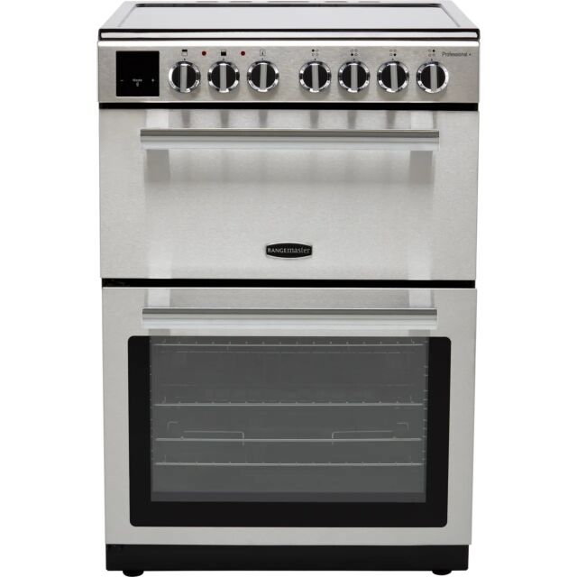 Rangemaster Professional Plus 60 PROPL60EISS/C 60cm Wide Double Oven Electric Cooker with Induction Hob - Stainless Steel / Chrome