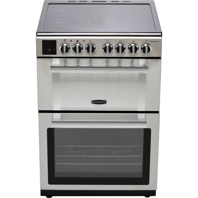 Rangemaster Professional Plus 60 PROPL60EISS/C 60cm Wide Double Oven Electric Cooker with Induction Hob - Stainless Steel / Chrome