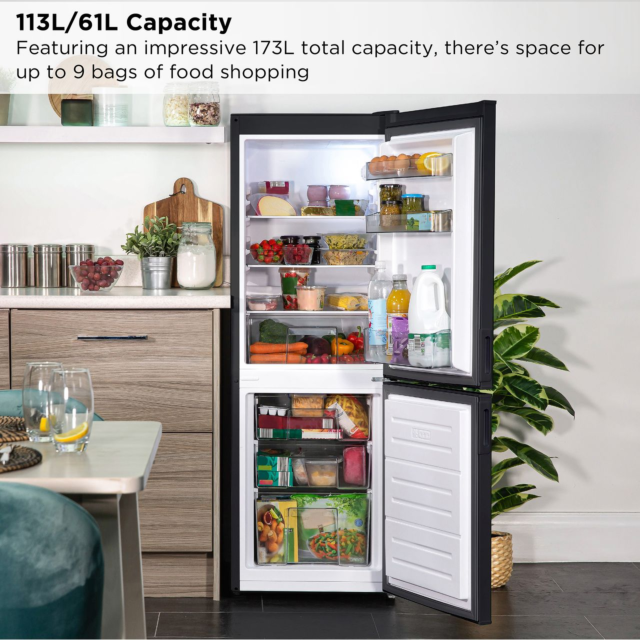 Russell Hobbs RH50FF145B Compact 145cm High 60/40 Fridge Freezer - Black 