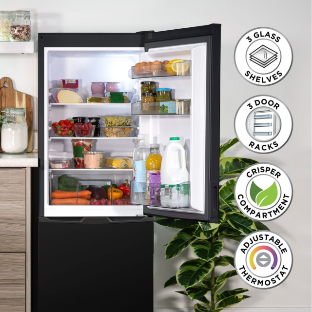 Russell Hobbs RH50FF145B Compact 145cm High 60/40 Fridge Freezer - Black 