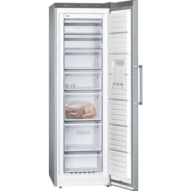 Siemens GS36NVIEV Iq300 Freestanding Upright Freezer Frost Free - Stainless Steel - E Rated - Extend