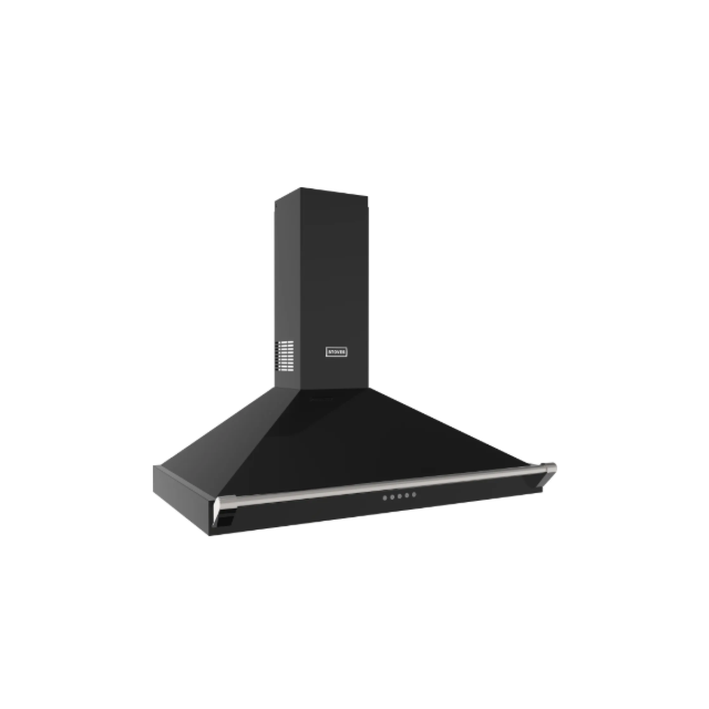 Stoves 444411656 RICHMOND CHIM 90PYR BLK - 90Cm Pyramid Chimney Cooker Hood - Black