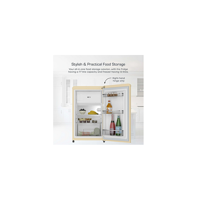 Swan SR11035CNE Retro 87Cm Fridge - Cream - E Rated