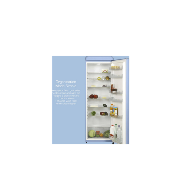 Swan SR11050BLNE Retro 182Cm Fridge - Blue - E Rated