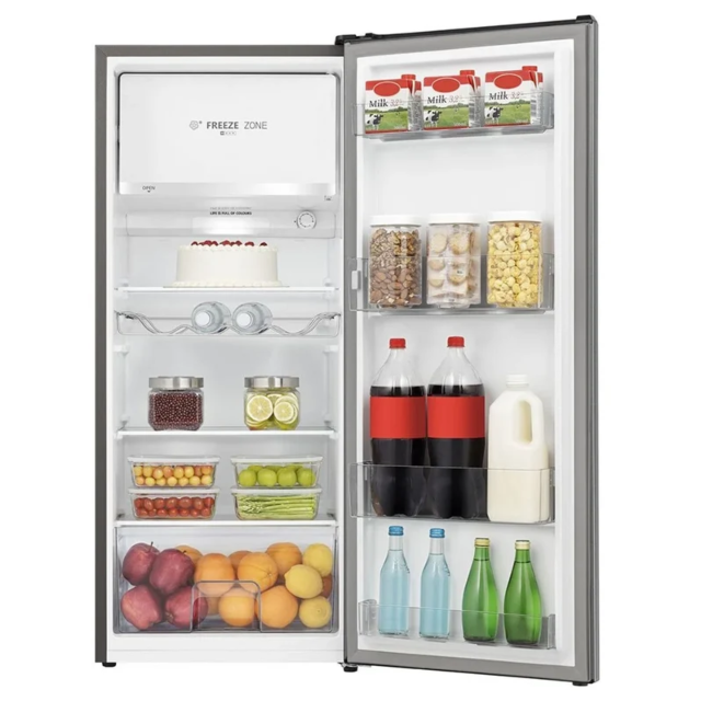 Teknix T2R128S Tall Retro Fridge With Ice Box In Silver 1265 X 515